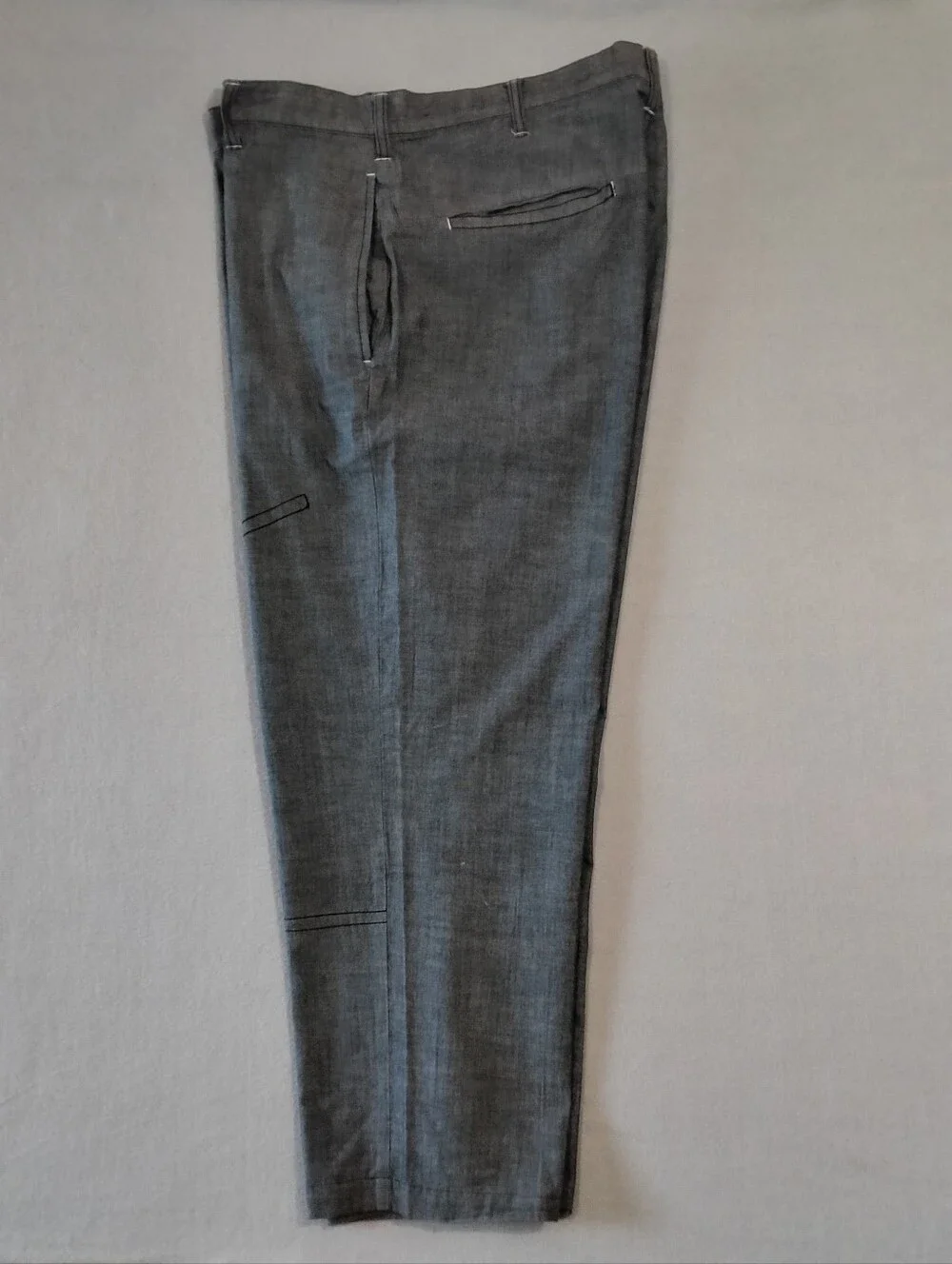 Sean John Y2K Baggy Fit Casual Chino Pants Lightweight Cotton Silver Black 38x30